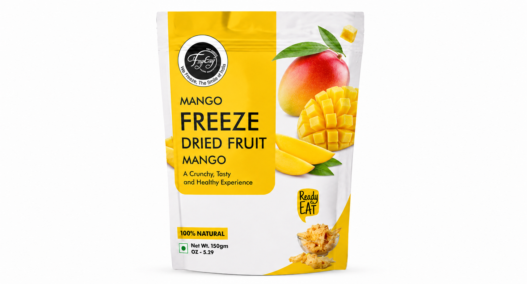 Külmkuivatatud mango viilud pakendis premium